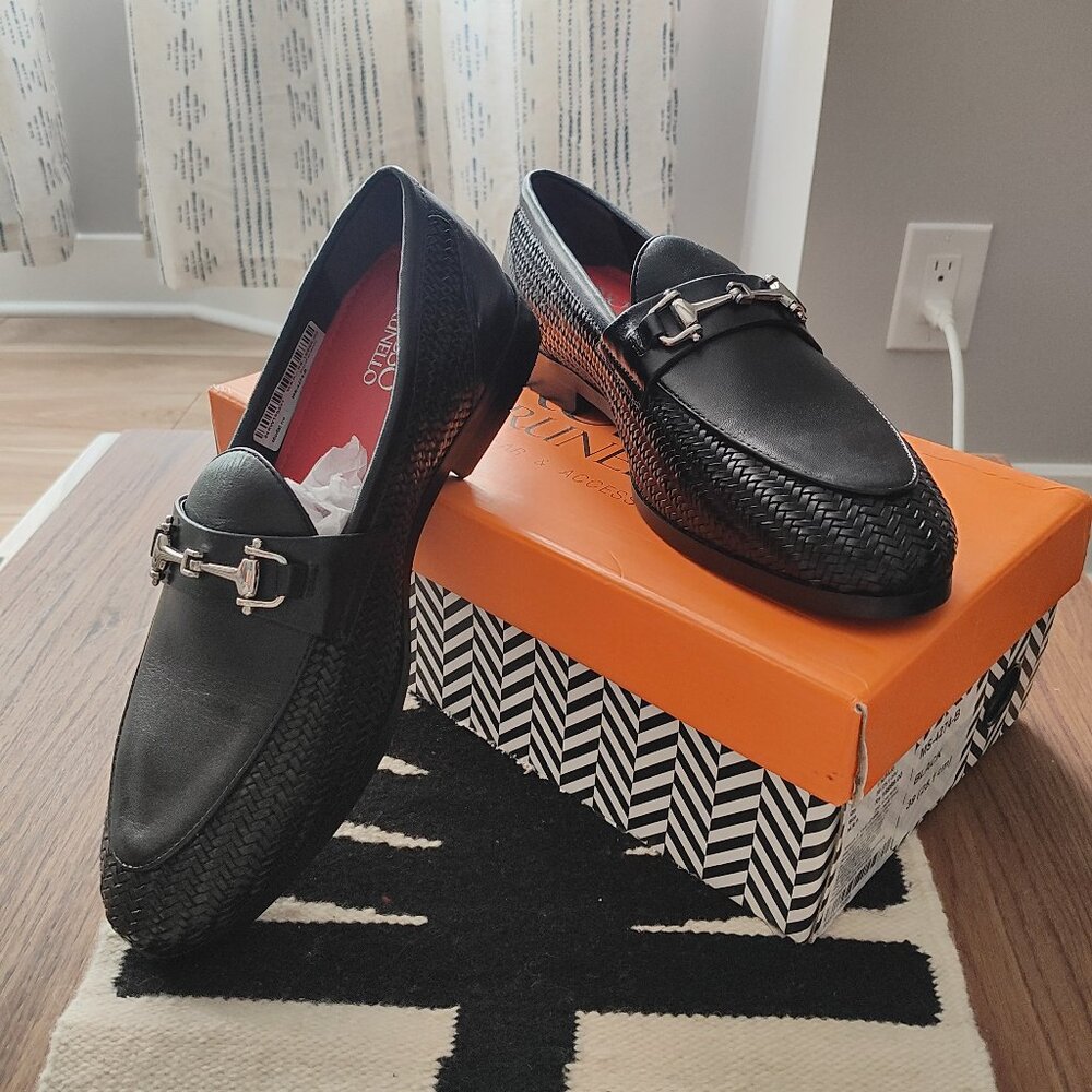 ROSSO Basket Weave Dress Loafer, Black, Size: US 7 - EU 39